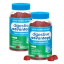 Advantage digestivo Prebiótico Suplemento de fibra de morango Pastilhas com sabor de morango com Probióticos para Mulheres e Homens Saúde Digestiva, Regularidade Adultos e Gut Saúde, 60 Count (2 Pack)