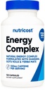 Pílulas de Energia Natural Nutricost Complexo 120 Cápsulas, 100mg Cafeína - Gluten Free - Non-GMO