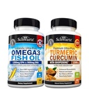 Tripla força Omega 3 óleo de peixe Softgels (2 Mês de Fornecimento) Mais curcumina cúrmica com extrato de pimenta preta 1500mg Complexo (2 Mês de Fornecimento)