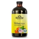 Ervas serenes líquido açafrão com pimenta preta - shots cúrmicos Curcumin Suplemento 1000mg extra força bebida de ervas, bitters digestivos para alívio de bloating, saúde comum, energia e clareza - 16 onças
