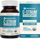 C-Strum® Suplemento Bovino Orgânico Colostrum, 60% igG, primeira ordenha, Feed grama, Colostrum de força máxima Cápsulas de vacas leiteiras alemãs - Gut, Imunidade, Pele e suporte capilar (90 contagem)
