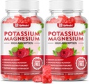 pastilhas de magnésio de potássio para adultos Crianças, pastilhas de potássio sem açúcar Suporta Cães Perna & Músculo & Imune Saúde, pastilhas de magnésio de alta absorção Framboesa sabor 120 Cts