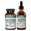 NutraMedix Brain Support Bundle - Inclui Óleo Artic Krill Softgels e Burbur Pinella Drops Líquidos para Saúde Cognitiva, Detox e Suporte Cérebro - Conjunto de Suplementos 2-Piece para Suporte Cognitivo