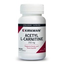 Kirkman - Acetil L-Carnitina 250 mg - 90 Cápsulas - Suporta Produção de Energia Celular Mantida - Hipoalergênico