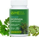 ME LIFE & SAÚDE Cápsulas Moringa, 100% Orgânica Moringa oleifera Folha, Pure Moringa Pó, mmune Sistema, Vitaminas Essenciais e Aminoácidos Não-GMO & Gluten Free, Pure & Natural 120 ct. 500mg cápsulas