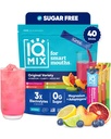 IQMIX Hydration Electrolyte Powder – Fórmula 4-em-1 para hidratação, clareza mental, humor e recuperação – Mistura de bebida sem açúcar, Keto, Magnésio L-treonato, Mane Leão – 40 Count Variety Pack