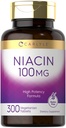 Carlyle Niacin 100mg □ 300 Comprimidos Vegetarianos □ Não-GMO, Glúten Livre