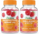 Fosfatidilserina vitalizável (PS) + Colágeno e Biotina, Gummies Bundle - Grande Degustação, Suplemento Vitamina, Gluten Free, GMO Free, Gummy mastigável