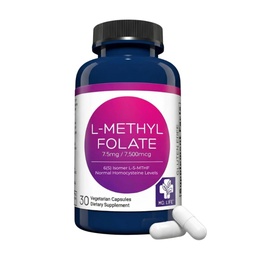 MD Life L-Metilfolato 7,5 mg Suplemento - Professional-Grade Active L Suplemento - 30 Cápsulas - L-Metilfolato 7,5mg - máxima potência MTHFR W / Aminoácidos Essenciais