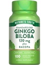 Nature's Truth Ginkgo Biloba 120mg Mais Bacopa 100 Cápsulas de libertação rápida □ Extrato padronizado .