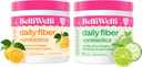 Conjunto de suplementos de fibra diária com Colágeno Adicionado, Probióticos e Eletrolíticos - Pepino Cal Menta & Laranja Yuzu Sabores Mandarin - Suporta Saúde Digestiva, Debloating & Hydration - 32 Servings Total