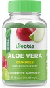 Pastilhas de Aloe Vera para adultos - 10.000 mg - Goma saborosa natural grande - Gluten Free, Vegan, Não-GMO Mastigável - para adultos, homens, mulheres - 60 chicletes - 30 doses