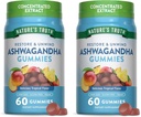 Nature's Truth Ashwagandha Gummies (Cumprimentos de sabor tropical ) Vegan, Non-GMO, & Suplemento sem glúten