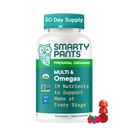 SmartyPants Vitaminas pré-natais orgânicas para mulheres, gomas multivitaminas: Biotina, metilfolato, Omega 3 (ALA), Vitamina D3, C, Vitamina B12, B6, A, K2 & Zinco, Colina, Vegetariana, 120 contagem (30 dias de fornecimento)