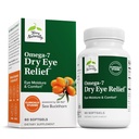 Terry Naturalmente Omega-7 alívio do olho seco - Suplemento de saúde ocular com óleo Sea Buckthorn - Suplemento dietético para ajudar alívio do olho seco - 60 Softgels