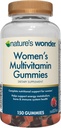 Maravilha da natureza Gummies mulheres multivitamin, Suporta energia, metabolismo, osso e sistema imunológico Saúde com vitaminas A,C,D,B6, B12, Biotina, Ácido Fólico, 75 dias de fornecimento, 150 contagem