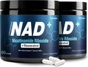 NAD+ Suplemento 1000mg - Nicotinamida Ribosido (NR) e Resveratrol, NAD lipossomal de Ingredientes Orgânicos Puros para Mulheres & Homens Envelhecimento Saudável, Cérebro e Energia Celular, 80 Cápsulas(2Pcs)