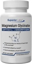Laboratório Superior Glicinato de Magnésio 1250 mg, Alta Absorção, Puro Não-GMO, Suporta Sono de Qualidade, Facilidade Cães Músculos, Saúde Óssea e Cardíaca, 120 Tampas Veg