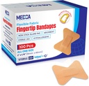 Bandagens de tecido flexível - Flex tecido adesivo bandagens de ponta de dedo cuidado e para proteger feridas de infecção - (100 caixa de contagem)