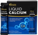 Suplemento de cálcio líquido sem idade para mulheres e homens com extrato de baixo do mar e vitamina D8 - Suplementos de alta absorção de força óssea, sabor natural, sem glúten - 25 ml (15 contagem)