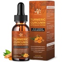 (2 Pack) Suplemento de Curcumina Acumérica Orgânica com Pimenta Preta e Ginger - Liquido Extrato de Acumérica Gotas (com Canela, Rosemary) - Mobilidade e Flexibilidade Suporte e Saúde Digestiva - 1 Fl Oz