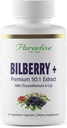 Paradise Herbs Bilberry com Goji & Chrysanthemum Suplementos, Super Potente, Ultra Pure, Não-GMO, Gluten Free, Vegan, 60 Cápsulas Vegetarianas