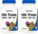 Cardo de Leite Nutricosto 1.000mg Equivalente, 240 Cápsulas (2 Embalagem) - 250mg de 4:1 Extrato - Vegan, Não-GMO e Glúten Grátis