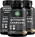 Cápsulas de Carvão Ativadas de Coco, 180 Cápsulas de Carvão, Whitening Dentes, Ajuda a Obstipação, Bloating, Gás estomacal, Azia, Puro Coconut Derived Supplement (3)