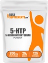 BulkSuplementos.com 5-HTP Pó - 5-Hydroxytryptophan, 5 HTP Suplemento - 5-HTP 200mg, Mood Support Supplement - Gluten Free, 200mg por serviço, 25g (0,88 oz) (Pacote de 1)