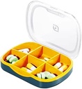 Organizador de Casos de Pílulas Semanais, Planner de Caixa de Pílulas de Viagem Pequena 6 Bandeja, Dispensador de Medicina Diária de Bolsa de Bolso Cute lembrete para Vitamina, Suplemento, Óleo de Peixe, Cápsulas, Tablet, Ordenador de Armazenamento Meds