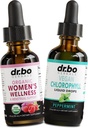Equilíbrio hormonal para mulheres & gotas líquidas de clorofila - Bem-Estar das mulheres Suplementos de equilíbrio hormonal orgânico - Vegan líquido clorofila gotas Odor Cleanse Suplemento interno desodorante
