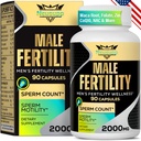 Suplementos de fertilidade para homens, Suplemento de fertilidade masculina - Óptima contagem de esperma, Motilidade e Força, 2000MG Vitaminas pré-natais masculinas com CoQ10 Maca Root, Zin, NAC & Folato para Conceição - 90 Cápsulas