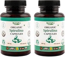 USDA Organic Spirulina Cápsulas - 100% Puro Vegan Supplement, Non-GMO, Gluten-Free, Chemical-Free, (240)
