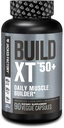Jacked Fábrica Build-XT 50+ Daily Muscle Builder - Muscle Recovery Suplemento e Muscle Builder para homens e mulheres com KSM-66 Ashwagandha, Primavie Shilajit, ElevATP, & Astragin - 90 Contagem