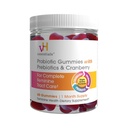 VH essencial Gummies Probiótico com Prebióticos & Cranberry, Extrato Concentrado para a Saúde do Trato Urinário, Suporta Balança Vaginal de Microflora para um Trato Feminino Saudável, 60 Contagem