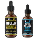 HERBIFY Bundle - Extrato de Folha de Mullein & Biotina e Colágeno - Suporte respiratório & Pele de cabelo e unhas Suporte de vitaminas