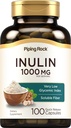 Cápsulas de Inulina Orgânica de Pedra de Tubulação 1000 mg, 100 contagem, baixo índice glicêmico, suplemento de fibra solúvel, sem glúten