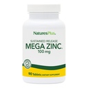 NaturesPlus Mega Zinc 100 mg Libertação Mantida - 90 Comprimidos - Vegetariano, Sem Glúten - 90 Servimentos