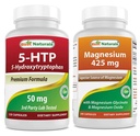 Melhores naturais 5-HTP 50 mg e glicinato de magnésio 425 mg