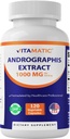 Vitamatic Andrographis Extract 1000 mg por serviço - 120 Veg Cápsulas - 20X Extract, 100% vegetariana, All-Natural, Gluten Free, Non-GMO