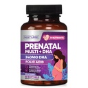 Vitaminas pré-natais para mulheres - Multivitamina com DHA, Ácido Fólico, Vitamina C, B12, Ferro & Omega-3 - Antes, Durante e pós suplemento de gravidez para o crescimento saudável e desenvolvimento cerebral - 60 Softgels