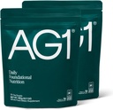 AG1 Greens Powder Supplement □ Melhorar a saúde da gut □ Multivitamin, Probiótico, Glúten Livre, Vegan e Keto Friendly □ 75 Vitaminas (Verdes Atléticos) - 2 Pack, Fórmula clássica (30 Servings Per Pouch)