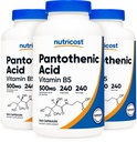 Ácido pantoténico (Vitamina B5) 500mg, 240 Cápsulas (3 frascos)