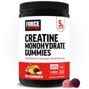 Fator de força Creatina Gummies mono-hidratado, 5g de dose para homens e mulheres para apoiar músculo, força, recuperação, saúde cognitiva e memória, sabores de frutas variados, 150 chicletes