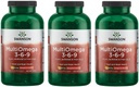 Swanson MultiOmega 3-6-9 - Não-GMO Flax Oil, Borage Oil, '&' Fish Oil Cápsulas - Ácidos Gordura Essencial Suportando Saúde Cardiovascular '&' Saúde do Cérebro - (220 Softgels, 2400mg Servindo) 3 Garrafas