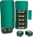 Organizador de comprimidos por semana 2 vezes por dia, prova de umidade, compartimentos destacáveis, caixa de comprimidos AM PM 2X 7 dias, organizador de pílulas de viagem para pílulas / óleo de peixe / medicação / vitamina / suplementos (verde escuro)