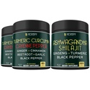 Pacote 7in1 Curcumina Turmérica & 5in1 Suplemento Ashwagandha Shilajit