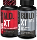 Jacked Factory N.O. XT Nitric Oxide Supplement (90 cápsulas) & Build XT 50+ Daily Muscle Builder (90 cápsulas) para o crescimento muscular, bombas, Vitalty, & Recuperação