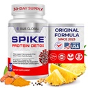 Spike Protein Detox - Spike Supplement for Protein Balance - Unflavored 3-in-1 Blend with Nattokinase 4000Fu, Bromelain 500mg, Curcumin 1000mg - Made in the USA - 60 Cápsulas, 30 Day Supply