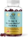 4TheCalm 5in1 Stress Relief Supplement Gummy – GABA, Lemon Balm, L-Theanina, Camomila, Ashwagandha – Stress Relief Gummies (Natural Raspberry Flavor, 60 Gummies)